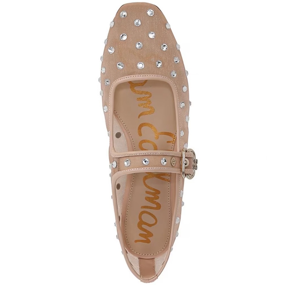 Brand New - Sam Edelman Michaela Shine Mesh Gem Embellished Mary Jane Flats 6.5